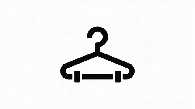 Simple black silhouette of a clothes hanger icon