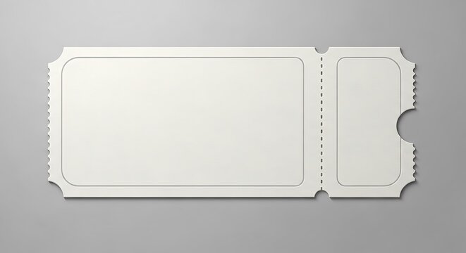 Realistic blank ticket illustration for mockup