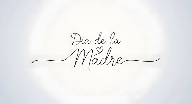 Elegant Spanish Mother's Day calligraphy greeting with heart.