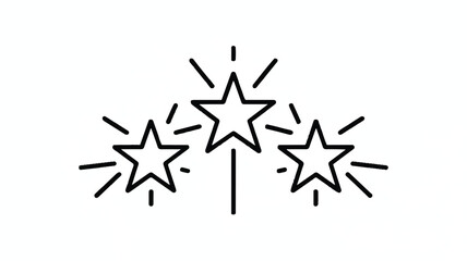 Fototapeta premium Three stars with lines and rays around them