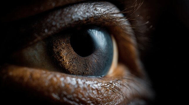 Gros plan saisissant sur un &Aring;&ldquo;il bleu avec iris d&eacute;taill&eacute; et cils