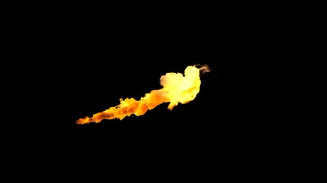 Fire and powerful flame thrower loop animation 