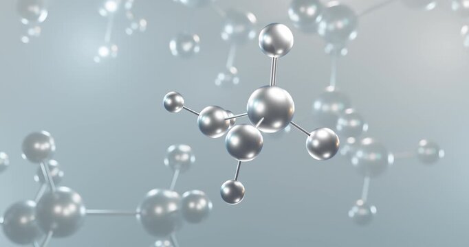 Sulfamic acid rotating 3d molecule, molecular structure of inorganic acid seamless video
