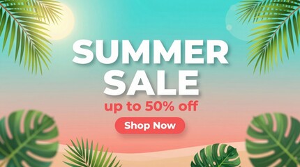 Obraz premium Summer sale event offers discounts and encourages shopping for various items online