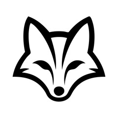 Logotipo con dibujo sencillo con líneas de la cabeza de un zorro vista de frente  © teracreonte