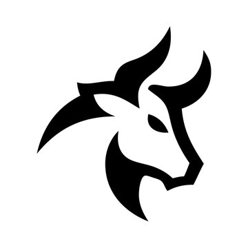 Logotipo con dibujo sencillo con l&iacute;neas de la cabeza de un toro de perfil 