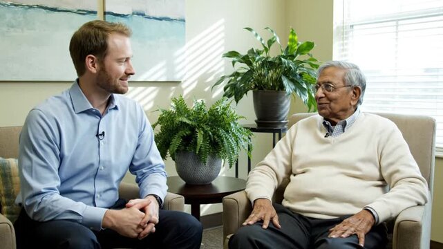 Business Conversation Between Professionals In Office Setting