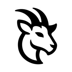 Logotipo con dibujo sencillo con líneas de la cabeza de una cabra vista de perfil  © teracreonte
