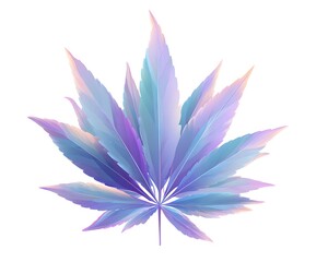 Fototapeta premium Ethereal Colorful Leaf With Gradient Hues on White Background