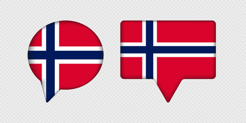 Obraz premium Flag of Norway in speech bubble.