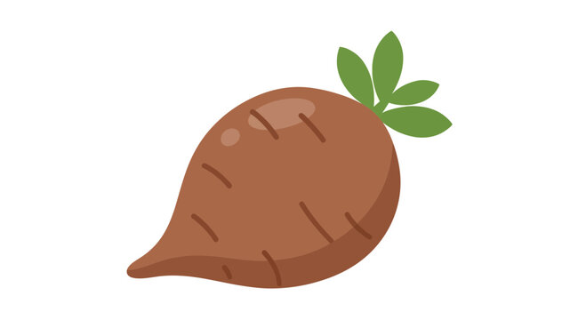 Cassava Root Vector Illustration, Flat Design, for Food and Agriculture