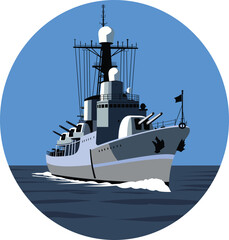 Destroyer Warship Vector Illustration EPS © tolis