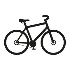 Obraz premium Bicycle Icon Minimal Black Flat Vector Simple Outline Transport Symbol