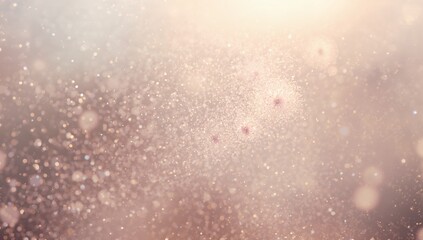 Fototapeta premium Shimmering field of glittering particles creating soft bokeh macro, with warm light and dust motes