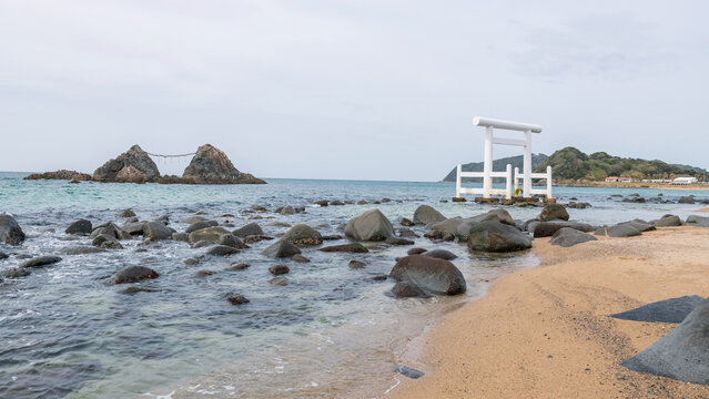 torii gate and Sakurai Futamigaura couple stones, toshima