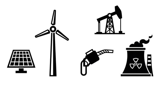 Energy Sources Icons.