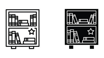 bookshelves with books and stars vector illustration © JahidulStockbd