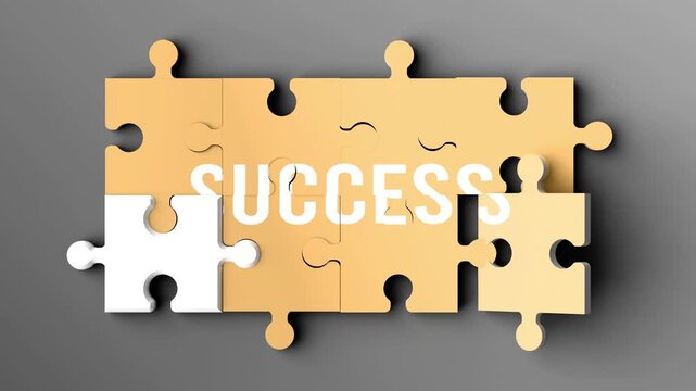 Grit and success cause and effect relationship - when many parts of a Grit puzzle come together, they create Success at the same time.