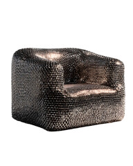 Naklejka premium Avant-garde Chair: A modern and unique chair with an eye-catching geometric design that adds a touch of sophistication to any interior space. 