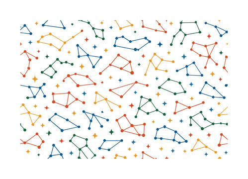 constellations pattern seamless pattern, repeating pattern, surface design, textile print, delicate
