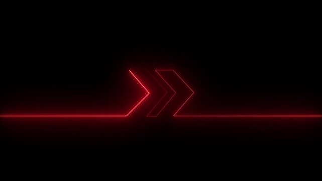 Neon arrow right direction concept. Arrow pointing right side, beautiful right side neon arrow icon animation
