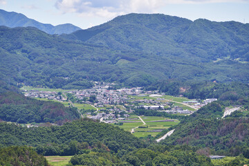 Obraz premium 長野県 アルプス展望道路からの筑北村