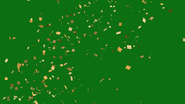 Colorful confetti explosions from both sides overlay on green screen and alpha channel. Colorful confetti explosion alpha channel suitable for birthday party, event, new year, celebration. 4k video. 