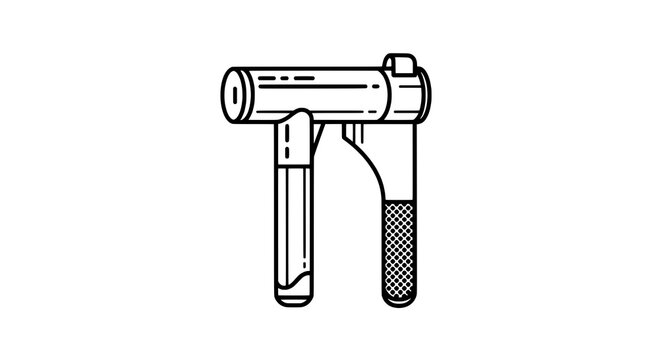 Hair dryer icon with textured grip and sleek design elements for styling visuals featuring beauty, salon,