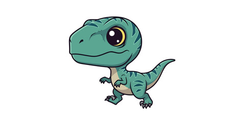Fototapeta premium Cute baby dinosaur vector illustration, cartoon style graphic for kids, isolated design