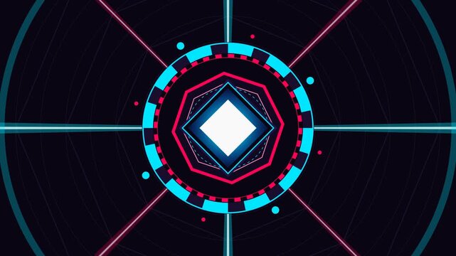 Abstract Cybernetic HUD Interface Geometric Single Object