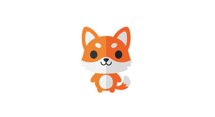 Obraz premium Cute Fox Vector Illustration, Flat Design, Adorable Animal for Kids, Cartoon Style