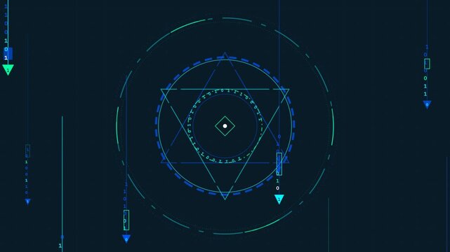 Abstract Futuristic Tech Icon Set and HUD Data HUD Elements