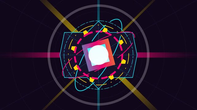 Abstract Geometric HUD Elements Motion Graphics Set
