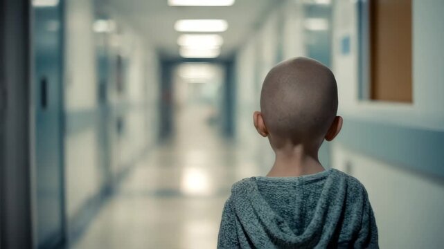 child walking in hospital childhood cancer day health concept animation