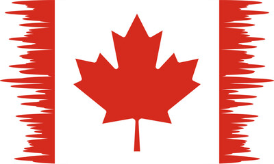 Fototapeta premium Canada flag with brush or torn paper effect in high quality
