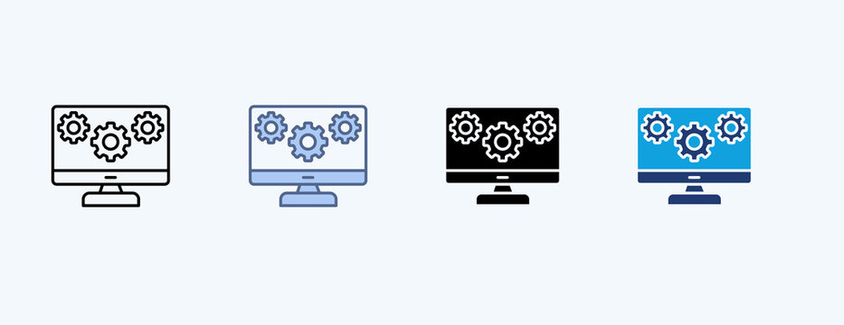 Platform Development Multiple Icon Illustration Vector