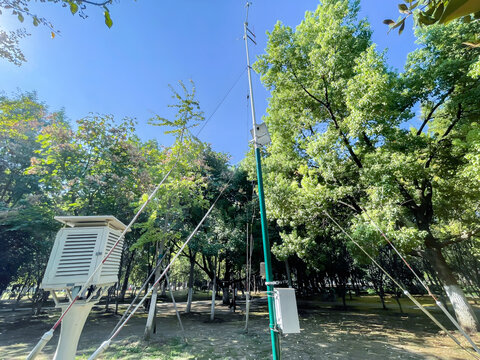 Outdoor Weather Station and Observatory Equipment in Park