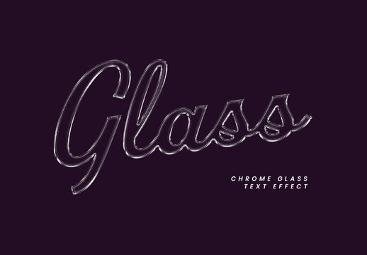 Chrome Glass Script Text Effect