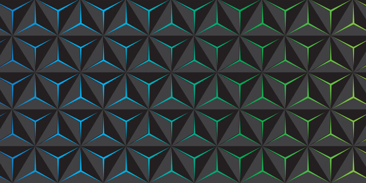 Dark hexagon abstract technology background with bright flashes under the hexagon. Hexagon game vector abstract technology background. modern