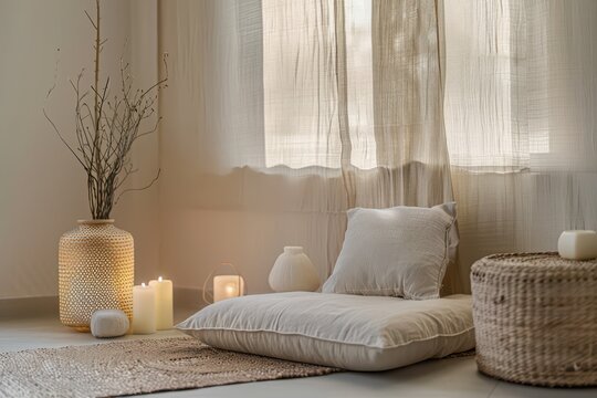Serene Meditation Space with Natural Elements