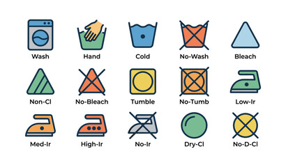 Laundry symbols guide: washing, bleaching, ironing instructions for clothes care