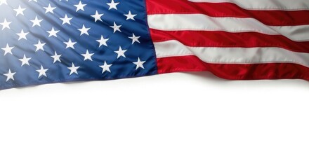 Obraz premium American flag waving on white background