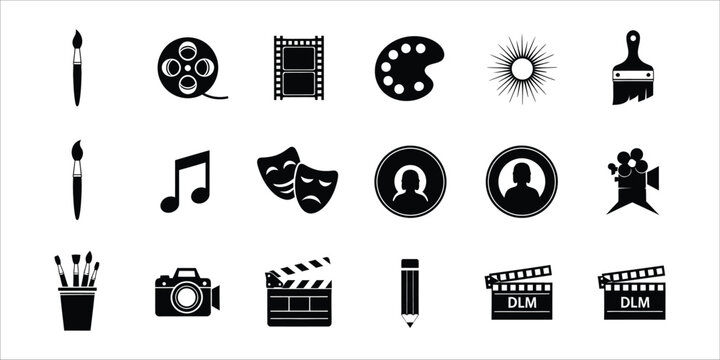 Collection of art and film related icons