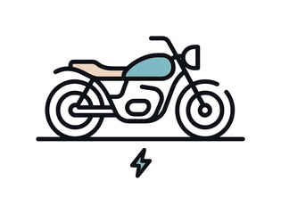 Fototapeta premium Urban commuting freedom and independent lifestyle mobility choice supporting efficient travel and personal expression in modern city environments, a clean motorcycle side