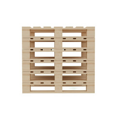 Stack of Wooden Cargo Pallets for Shipping