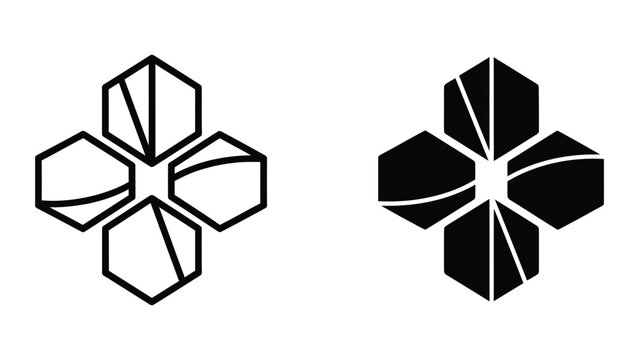 geometric octagonal star shapes flat design vector illustration