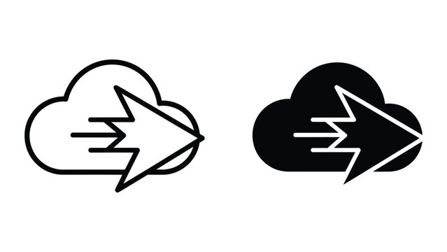 cloud data transfer sync flat design vector illustration with arrows