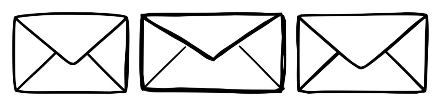 Email icon set with flat modern design featuring inbox, message, communication with notification and contact