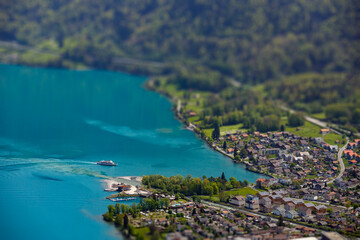 Fototapeta premium Ferry on Lake Brienz (Bönigen, Switzerland)