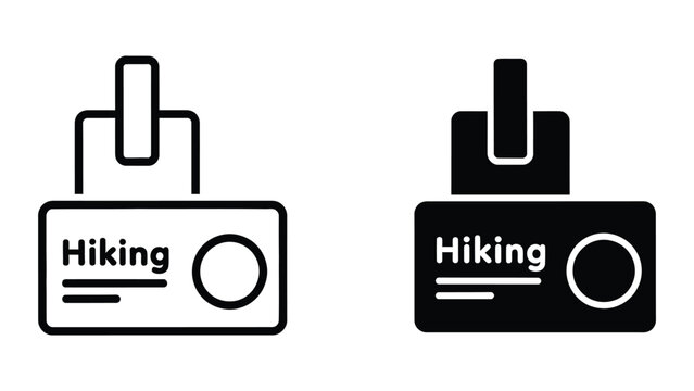 Hiking badges vector illustration, flat design